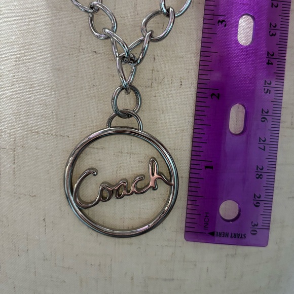 Coach Silver Logo Pendant Necklace - Picture 4 of 5